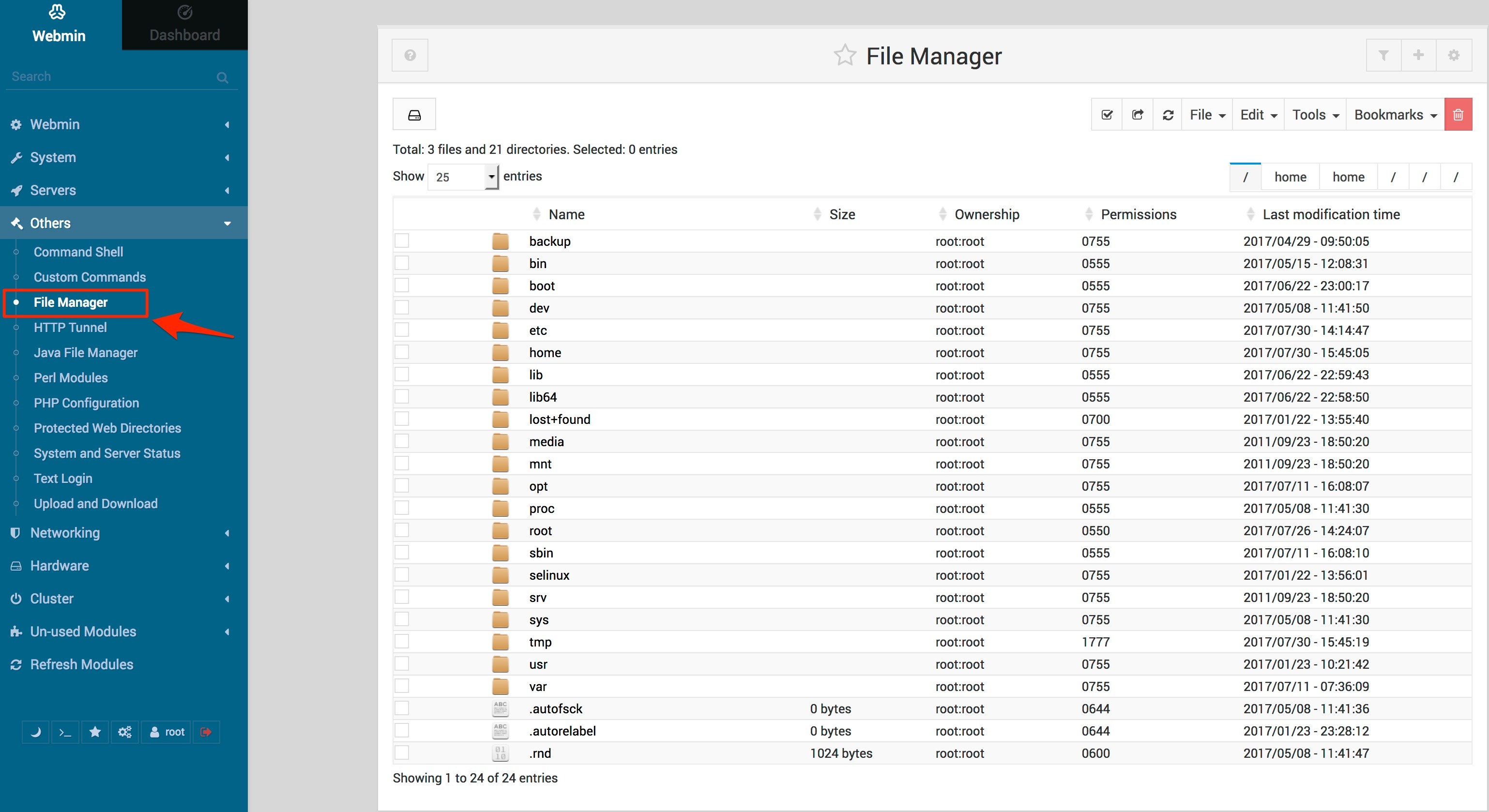 webmin file manager 1