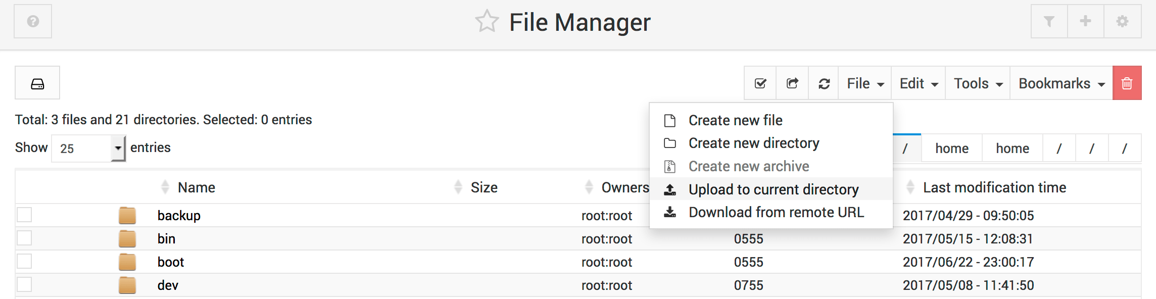 webmin file manager 2