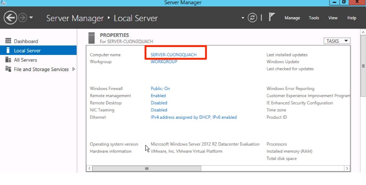 thay đổi computer name windows server 2012 - 7