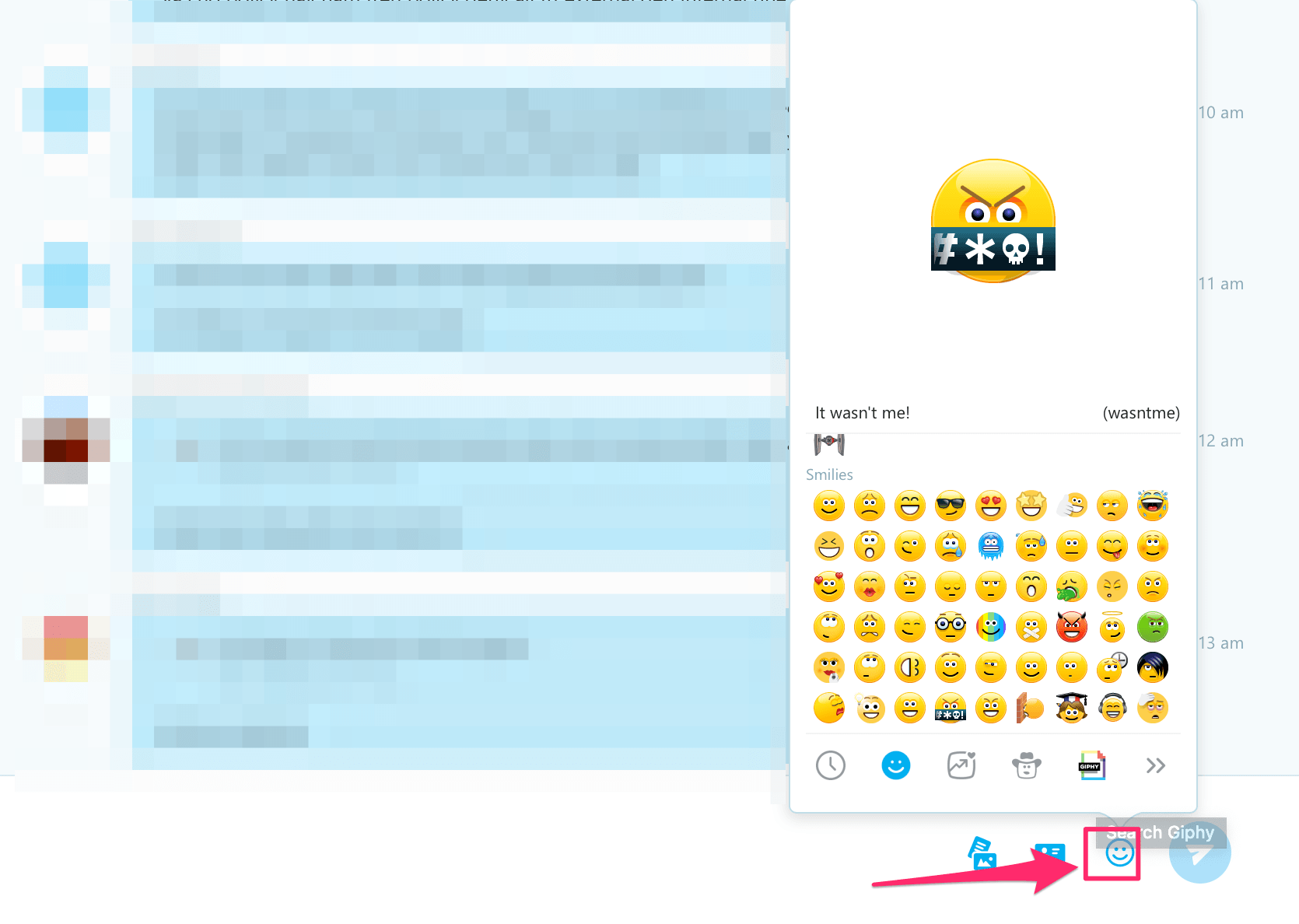 skype web chat biểu tượng cảm xúc