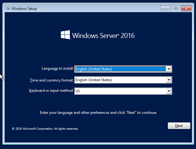 cài đặt windows server 2016 - 1