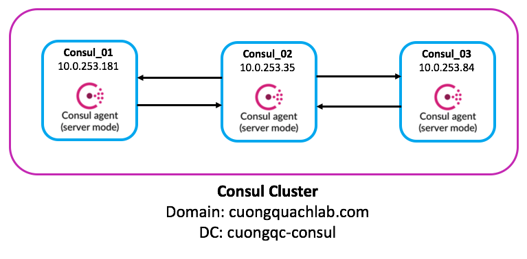 Mô hình lab Consul Cluster